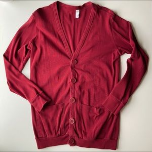 Burgundy American Apparel Cardigan